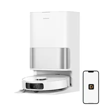 Front. Dreame - Dreame L40 Ultra Robot Vacuum with Removable Mop, 11kPa Suction, 149℉ Mop & Washboard Self Cleaning, Auto-Empty - White.