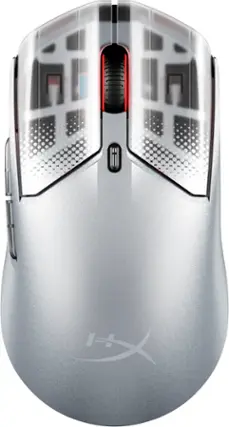 Front. HyperX - Pulsefire Haste 2 S Lightweight Wireless Optical Gaming Mouse with RGB Lighting - Silver.