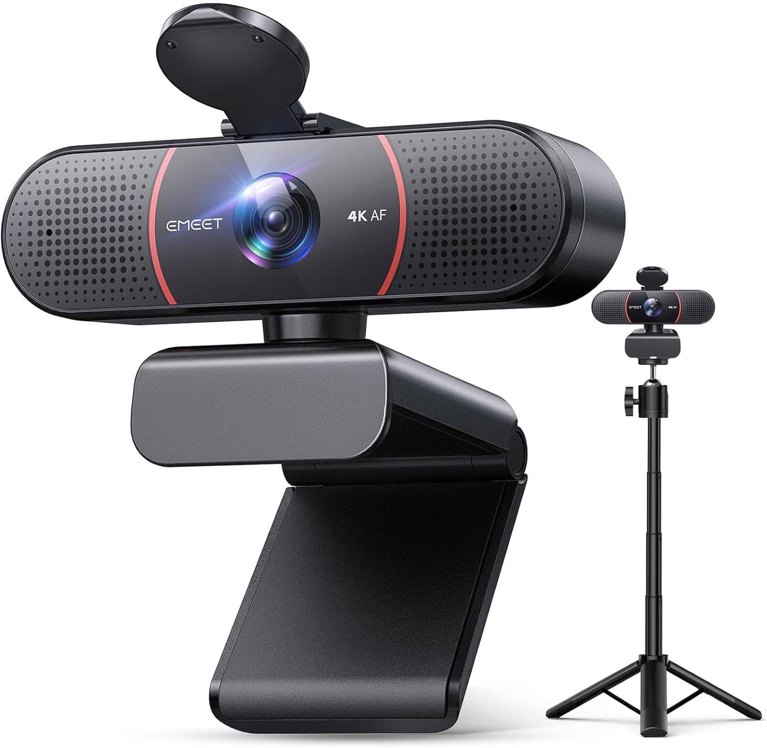 EMEET - C960 4K Webcam with Tripod, 4K UHD Sony Sensor, 3 Adjustable Height Mini Tripod w/Privacy Cover, PDAF Auto Focus,
