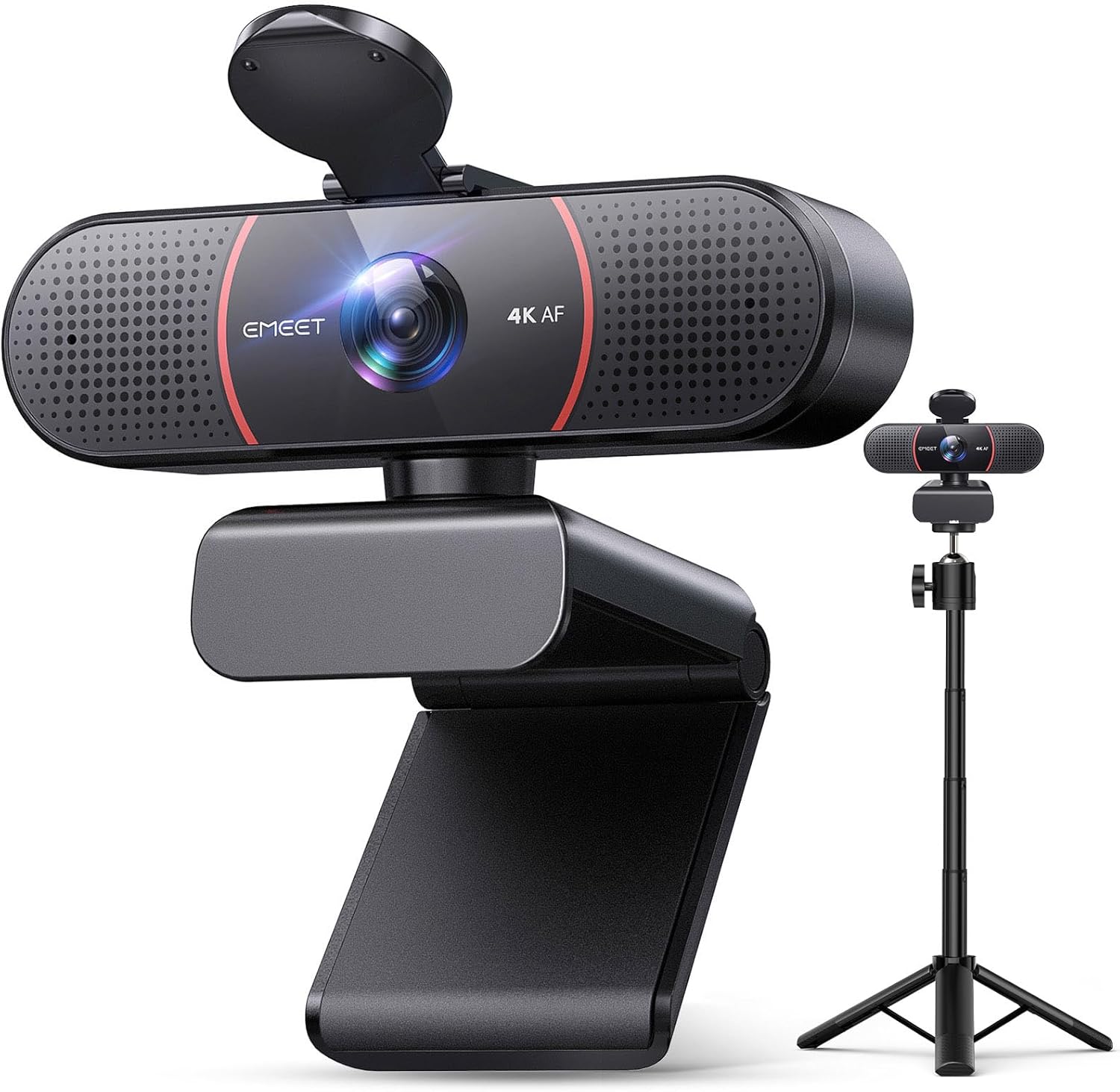 Front. EMEET - EMEET C960 4K Webcam with Tripod, 4K UHD Sony Sensor, 3 Adjustable Height Mini Tripod w/Privacy Cover, PDAF Auto Focus,.