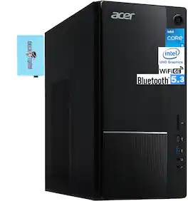 Acer - Aspire Desktop (i5-14400, 32GB, 1TB SSD, Intel UHD 730, WiFi 6E, Bluetooth 5.3, Win 11 Pro) w/USB Hub - Black