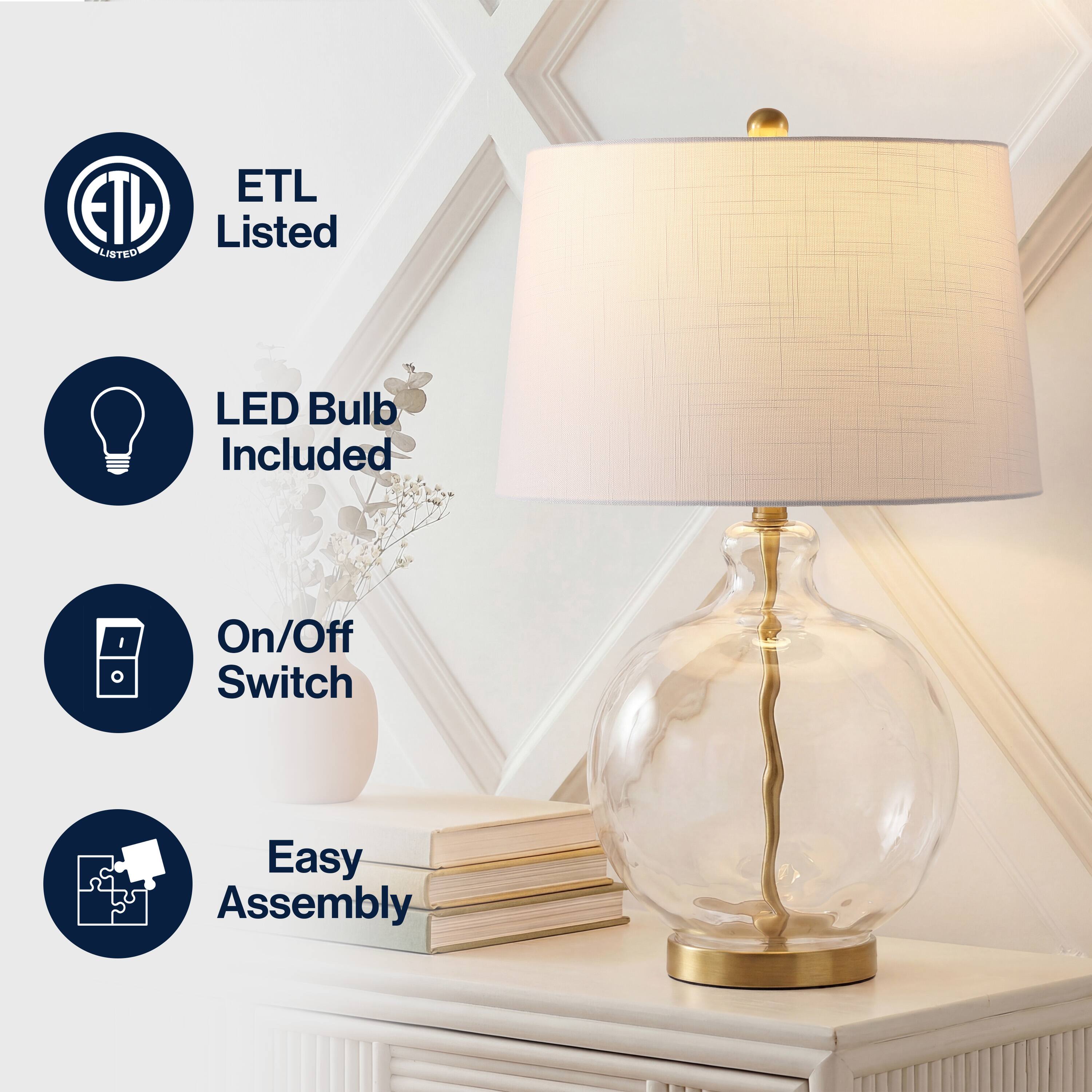 ETL Listed  
LED Bulb Included  
On/Off Switch  
Easy Assembly