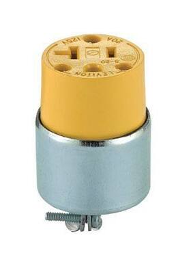 Leviton - 20A 125V NEMA 5-20R Grounding Receptacle Straight Connector - Gray