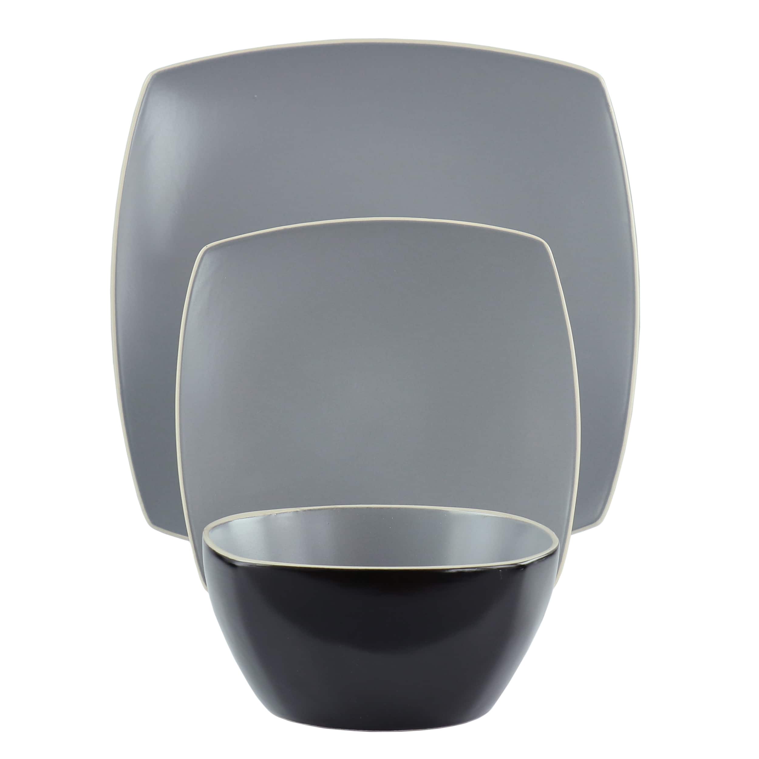 Gibson Soho Lounge 18 Piece Square Stoneware Dinnerware Set