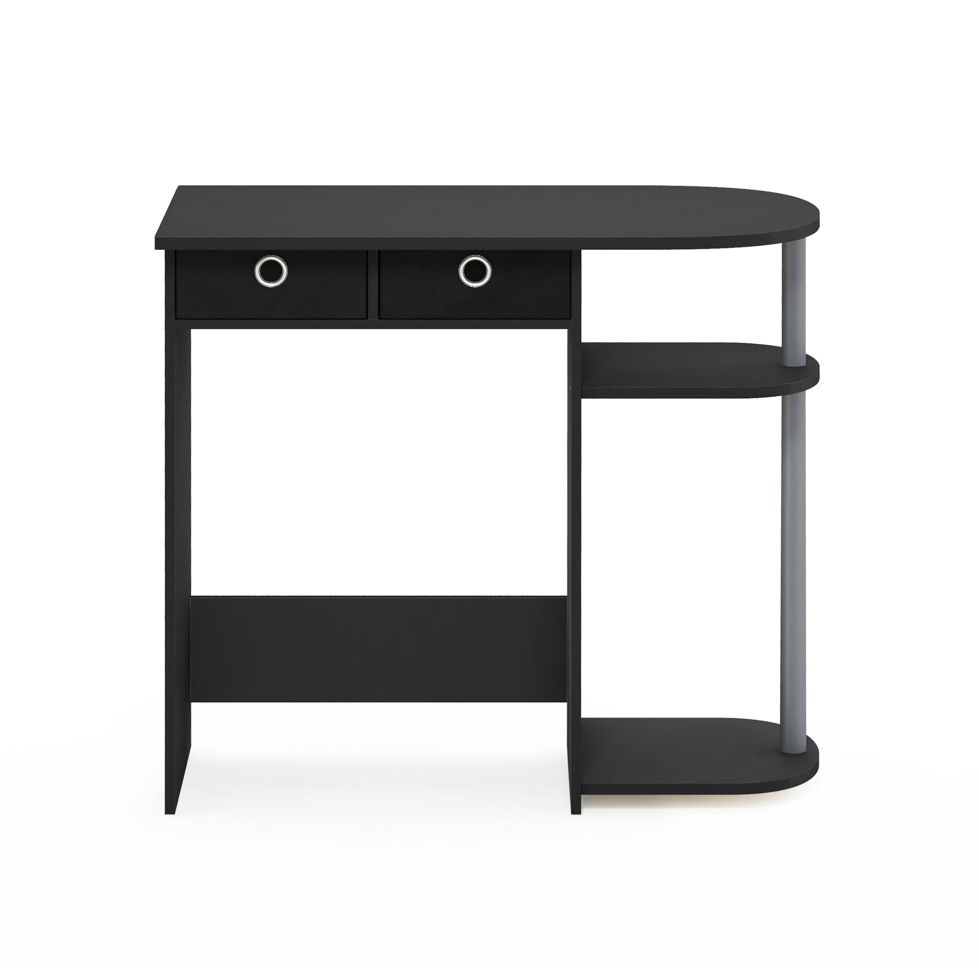 Alt View 5. Furinno - JAYA 32-Inch Black Entryway Table with 2 Fabric Drawers, Console Table with Open Shelves, Behind Sofa Couch Tables - Black/Grey/Black.