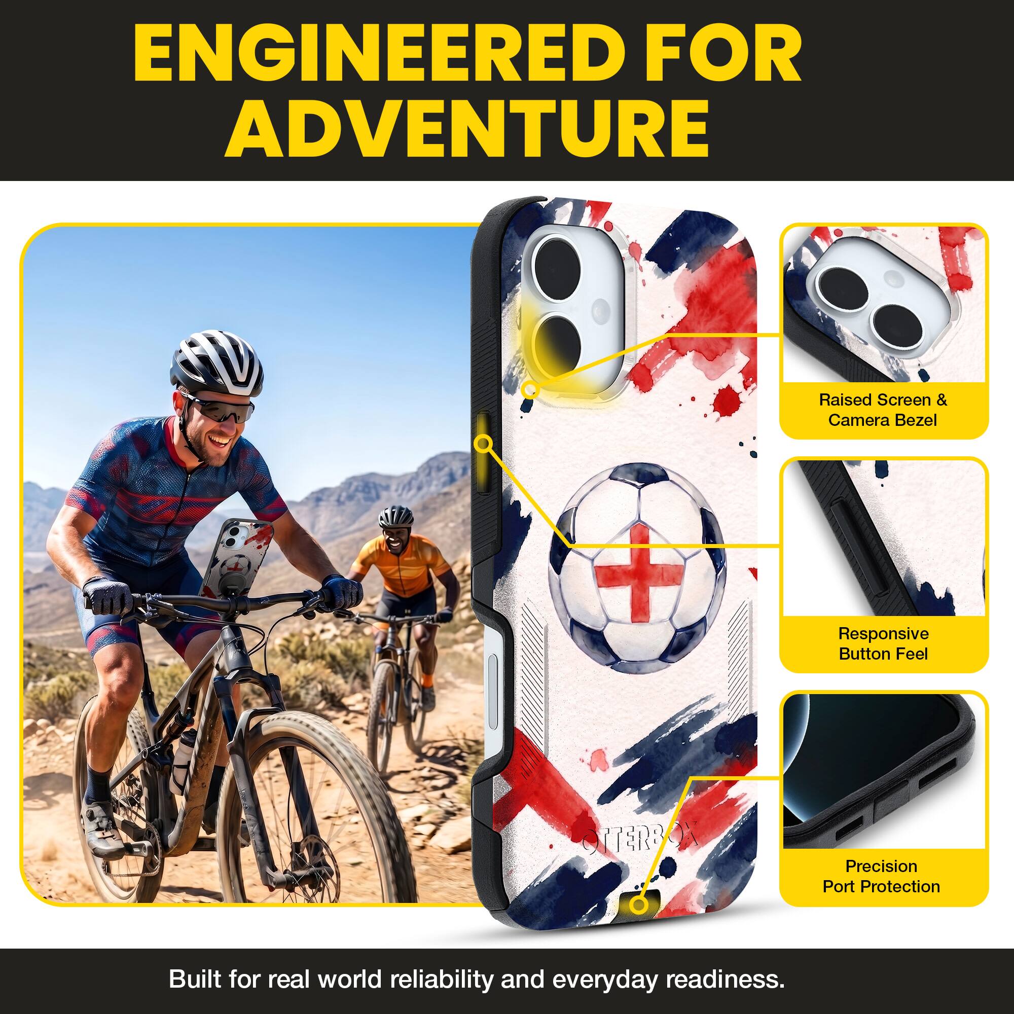 ENGINEERED FOR ADVENTURE

Raised Screen & Camera Bezel  
Responsive Button Feel  
Precision Port Protection

Built for real world reliability and everyday readiness.