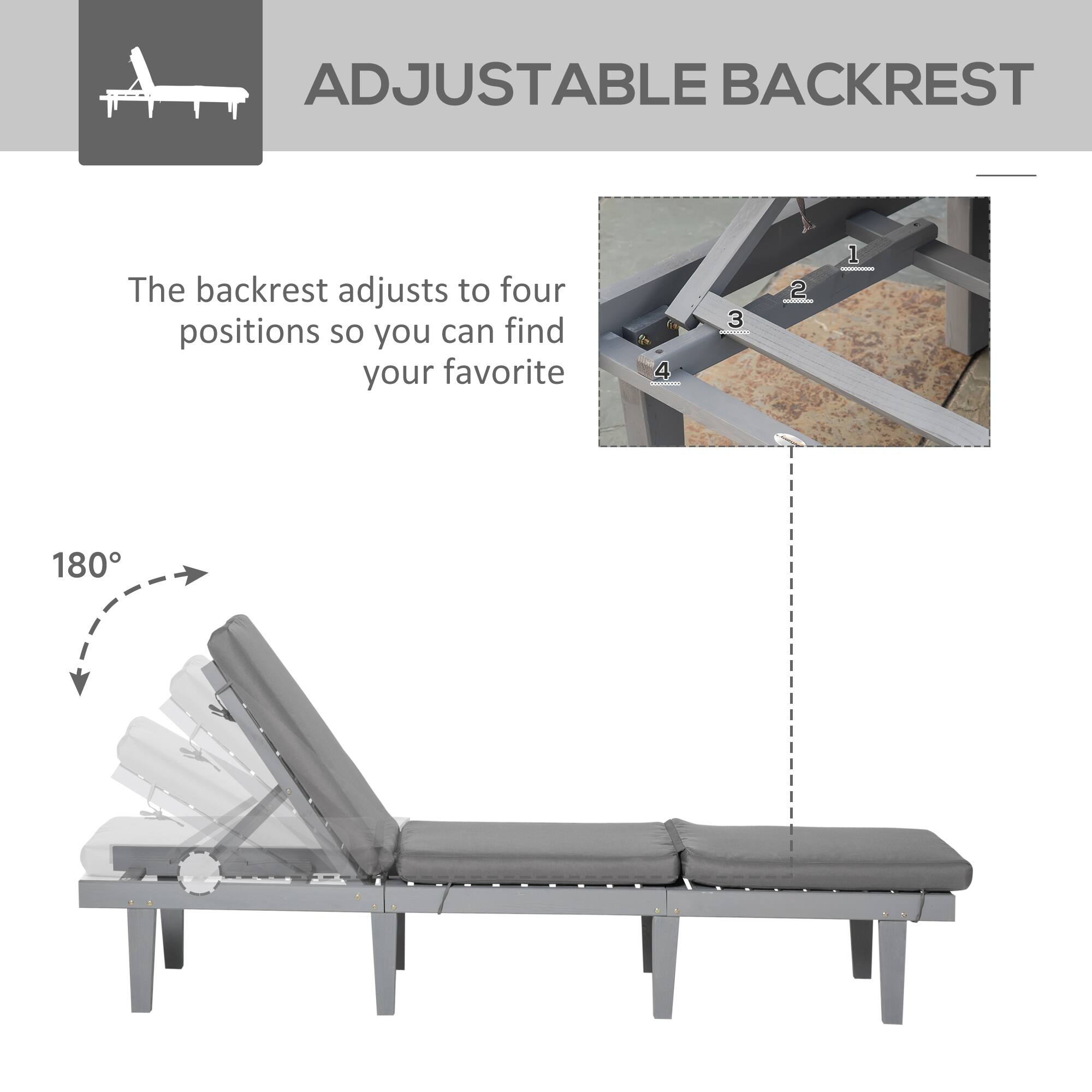 ADJUSTABLE BACKREST

The backrest adjusts to four positions so you can find your favorite

180°