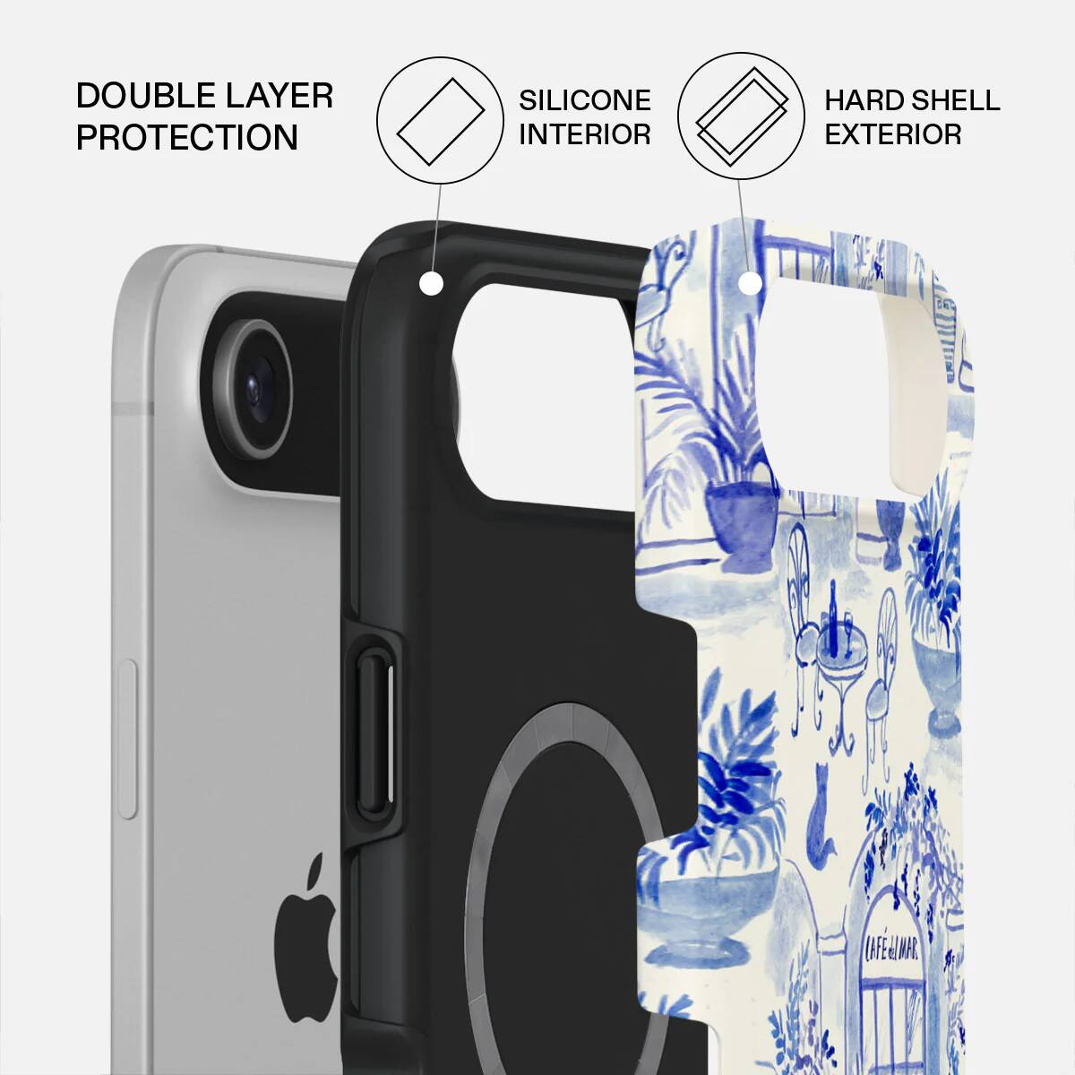 DOUBLE LAYER PROTECTION  
SILICONE INTERIOR  
HARD SHELL EXTERIOR