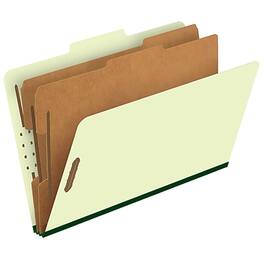 Pendaflex - Pressboard Classification Folder, 2-Dividers, 2 1/2" Expansion, Legal Size, Light 10/Box - Green
