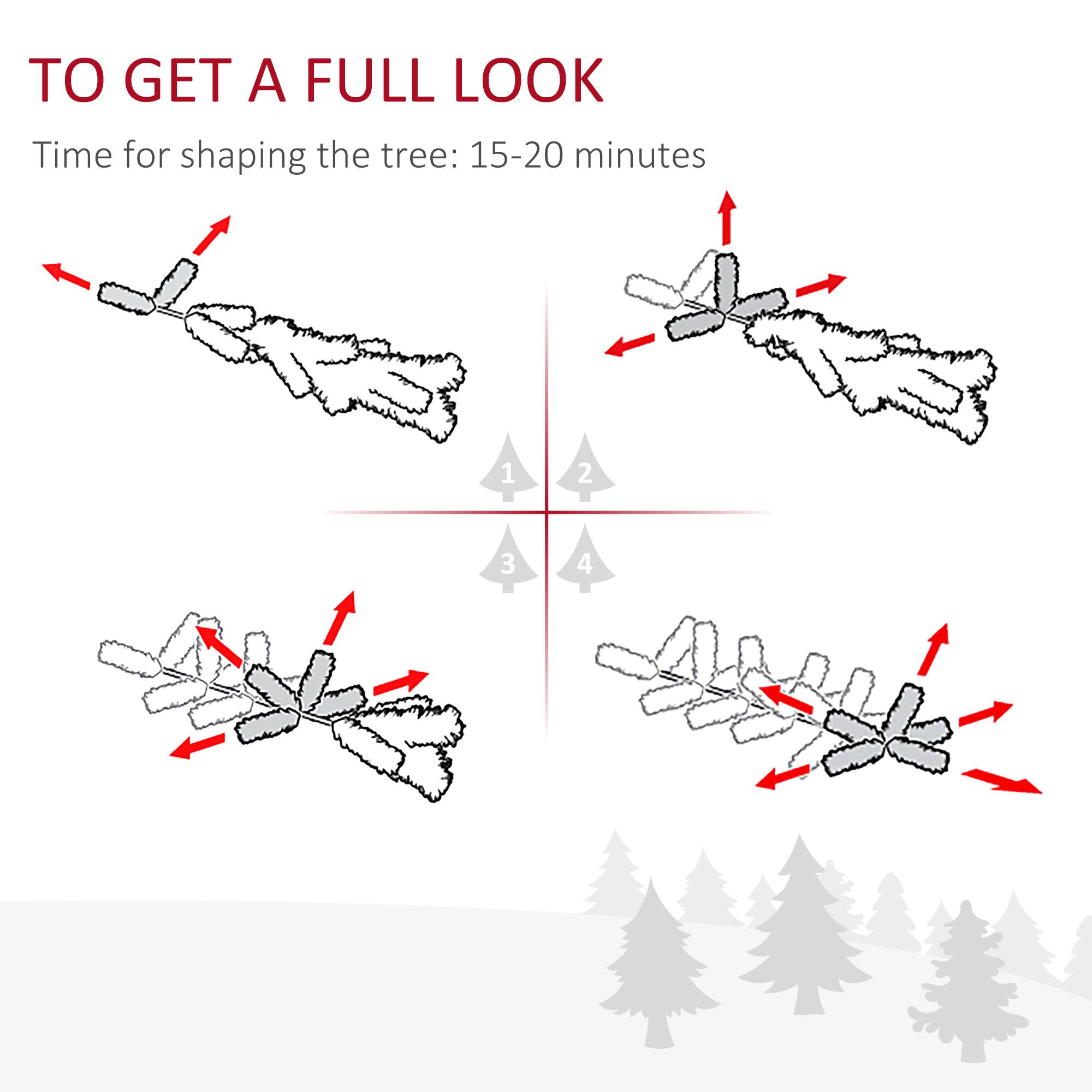 To get a full look, time for shaping the tree: 15-20 minutes.

1. 
2. 
3. 
4.