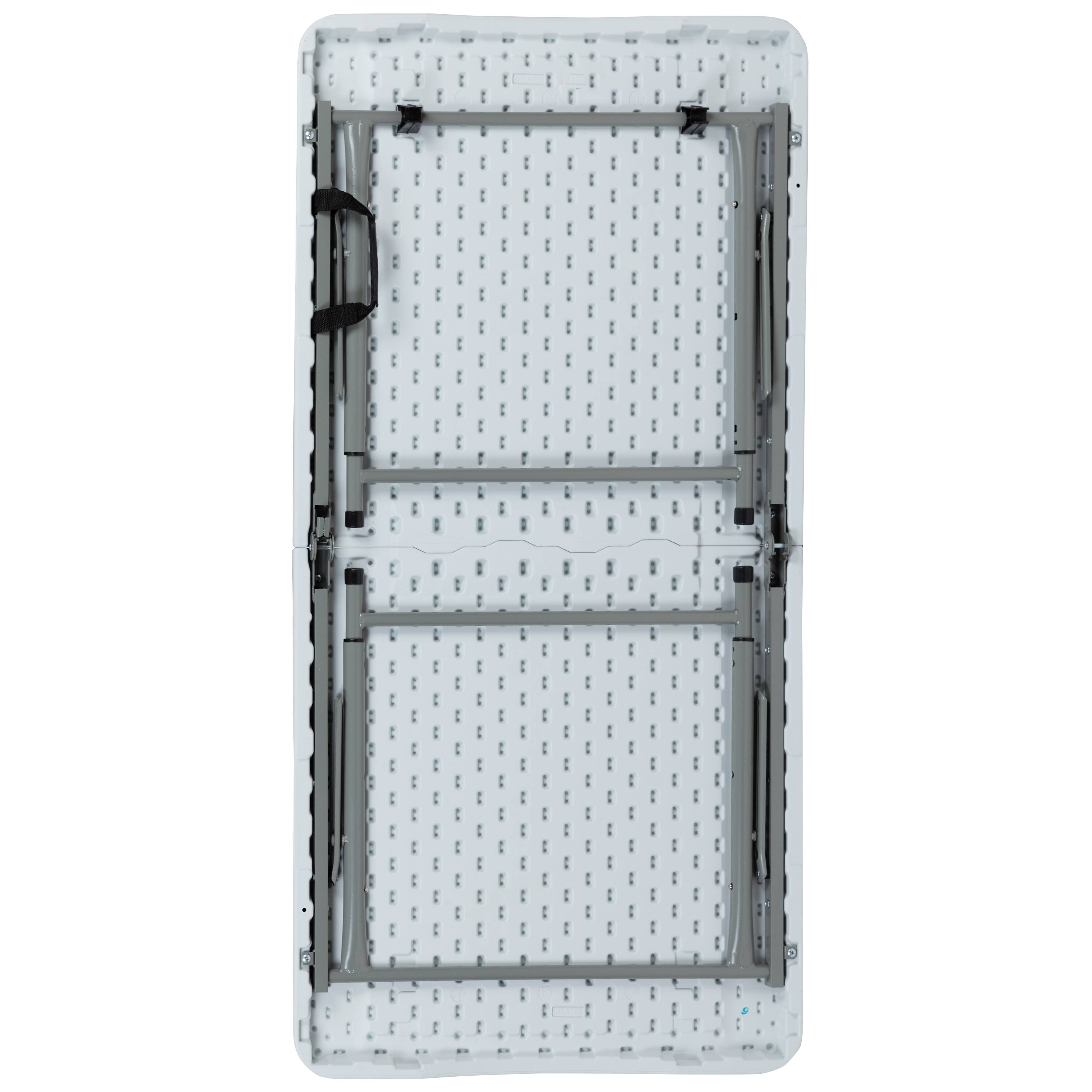Alt View 8. Emma + Oliver - Height Adjustable Bi-Fold Plastic Folding Table with Carrying Handle - Granite White.