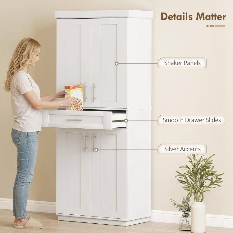 Details Matter
Shaker Panels
Smooth Drawer Slides
Silver Accents