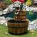 Alt View 3. Costway - 2 Tier Barrel Waterfall Fountain Barrel Wooden Water Fountain Pump Outdoor Garde - Brown.