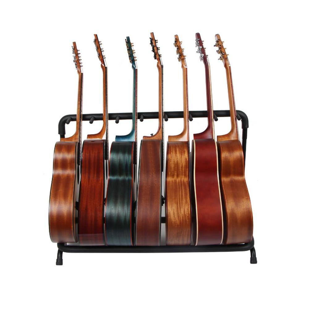 Alt View 2. Winado - Round Tube Folding Multiple Guitar Bass Holder Rack Stand Holds up to 7 Guitars.
