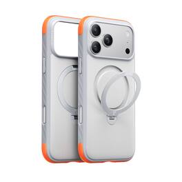 TORRAS - Ostand Q3 Rugged iPhone 17 Pro Max Case - Anti-Slip Wavy Grip, 12FT Drop Protection, 360 Stand - Sandstone Gray