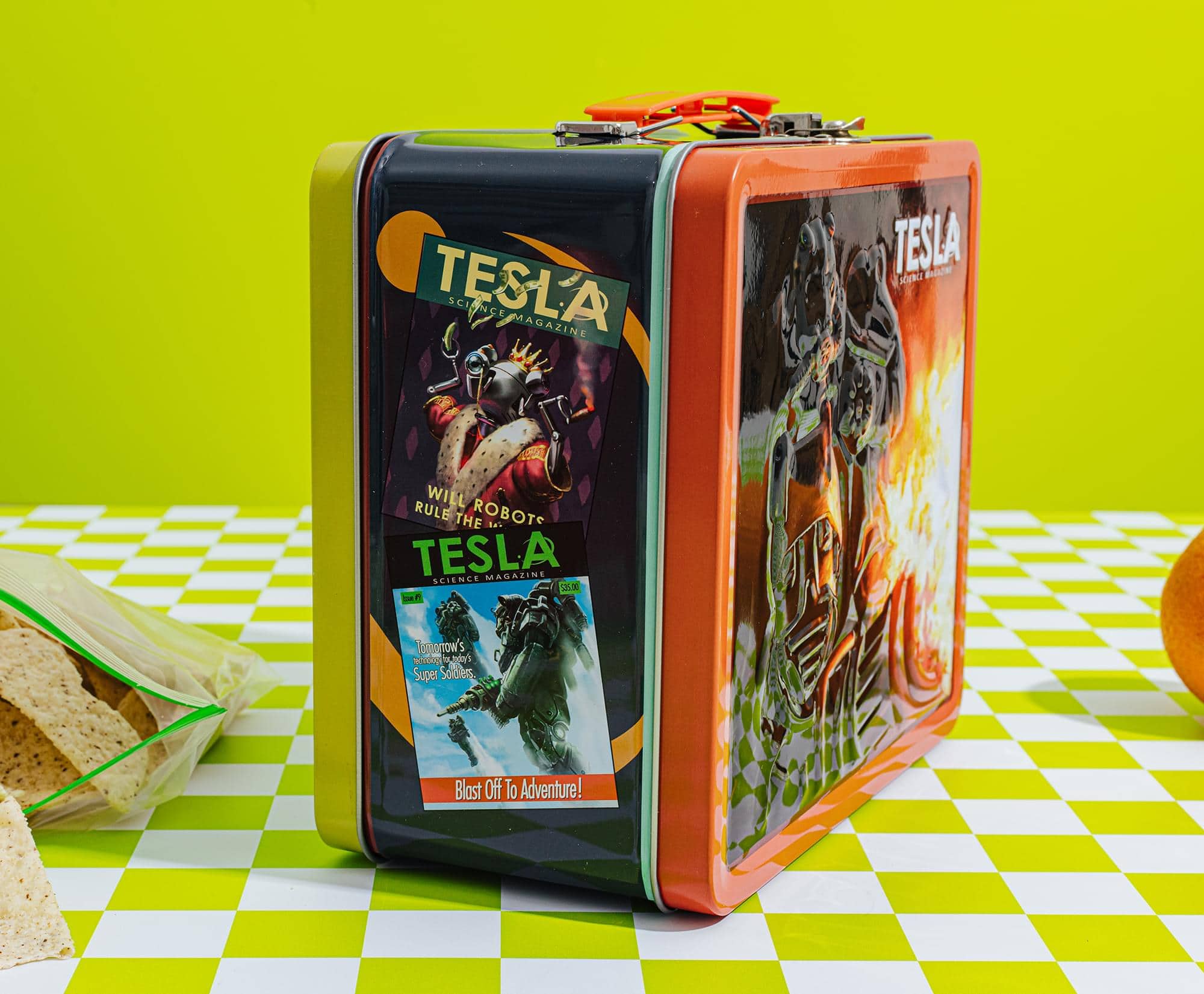 Toynk Fallout Tesla Science Magazine Metal Retro Metal Lunchbox
