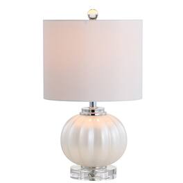 Jonathan Y - Pearl 17.5" Glass/Crystal LED Table Lamp, /Chrome - White