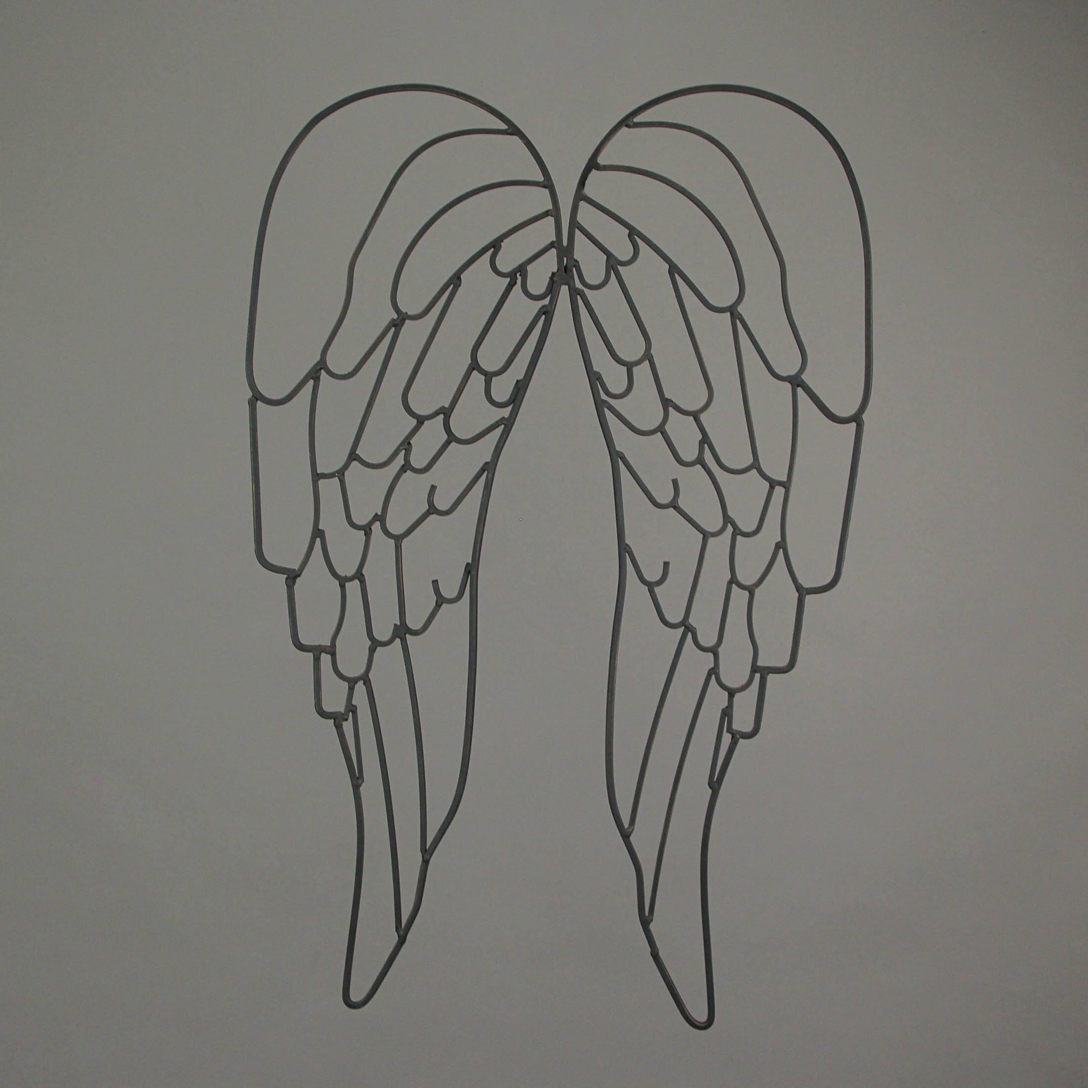Alt View 2. Distinctive Designs - Metal Wire Art Angel WIngs Wall Décor Sculpture 25 inch - Black.
