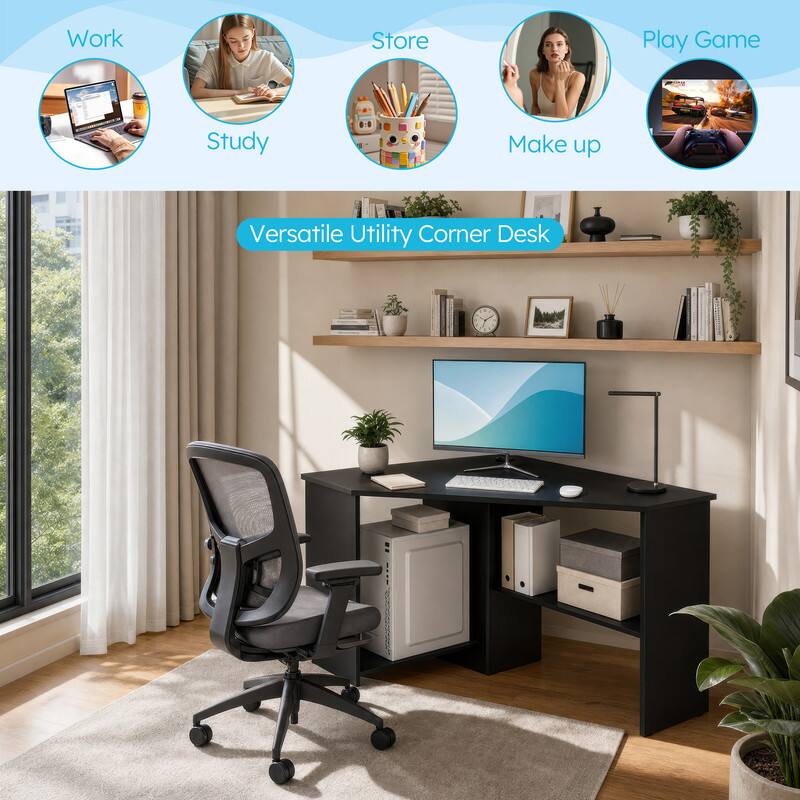 Work Store Play Game Study Make up Versatile Utility Corner Desk