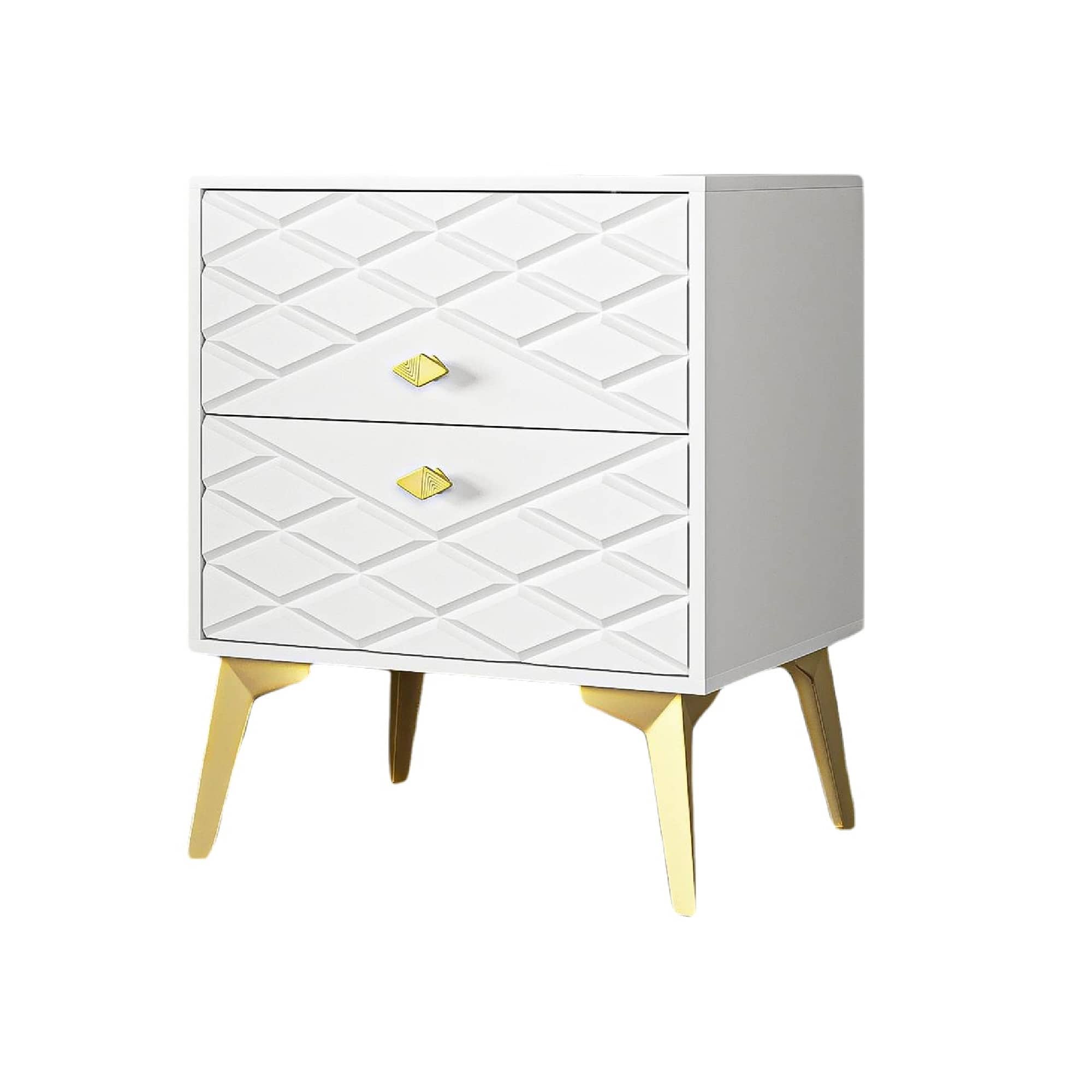 Spaco - 2PCS Nightstand, End Table Side Cabinet Table with Drawers, Nightstand Side Table for Bedroom - White