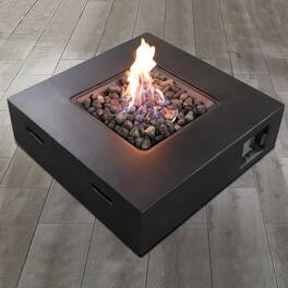 Mondawe - Fiber Reinforced Concrete Propane/Natural Gas Fire Pit table - Charcoal