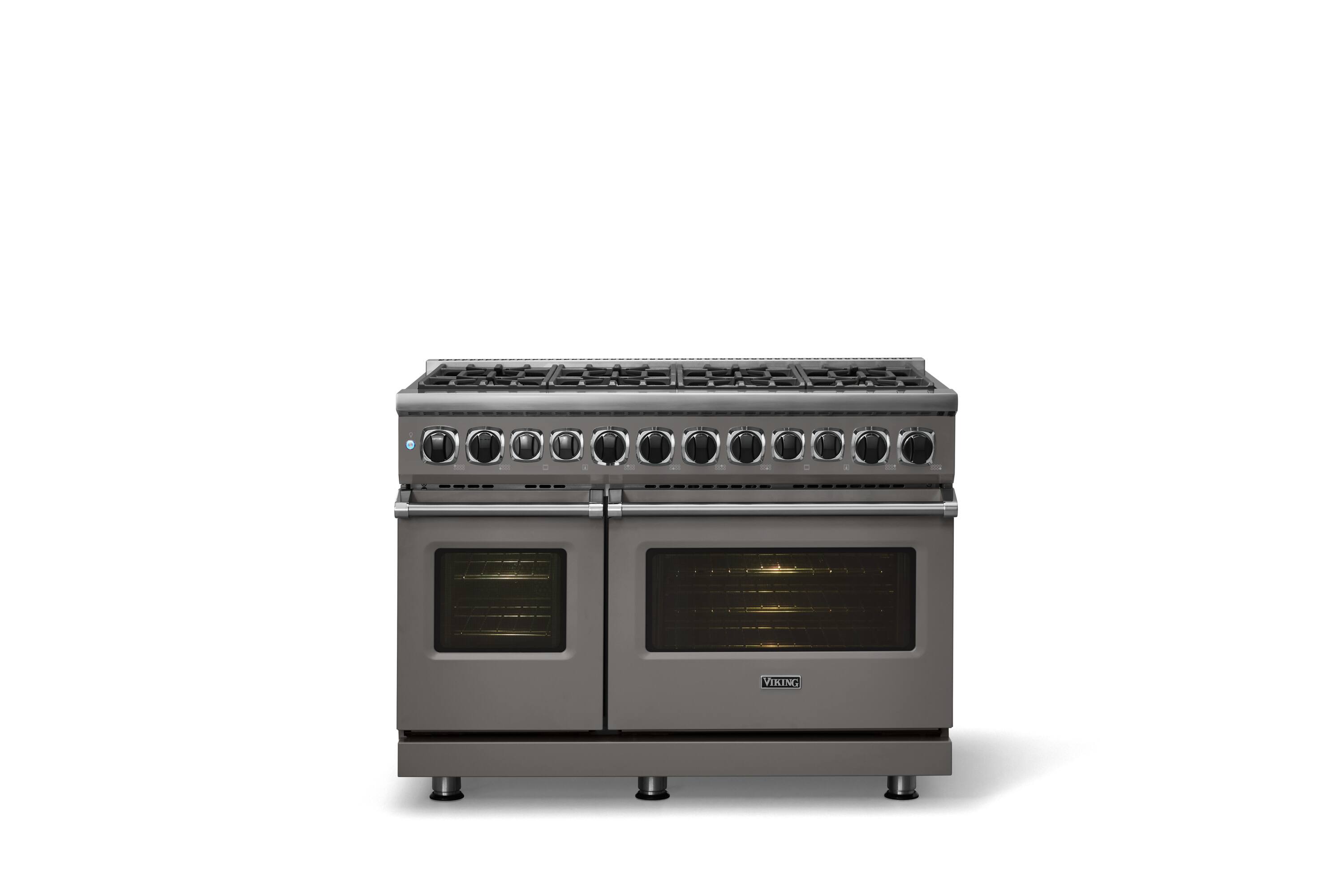 Alt View 1. Viking - 48"W. 7.3 Cu. Ft. 7Series Self-Clean LP Dual Fuel 8 Burner Range-Damascus Gray - Damascus Gray.