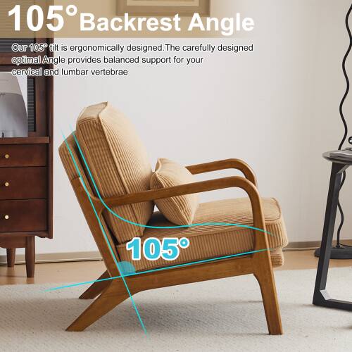 105° Backrest Angle  
Our 105° tilt is ergonomically designed. The carefully designed optimal angle provides balanced support for your cervical and lumbar vertebrae.