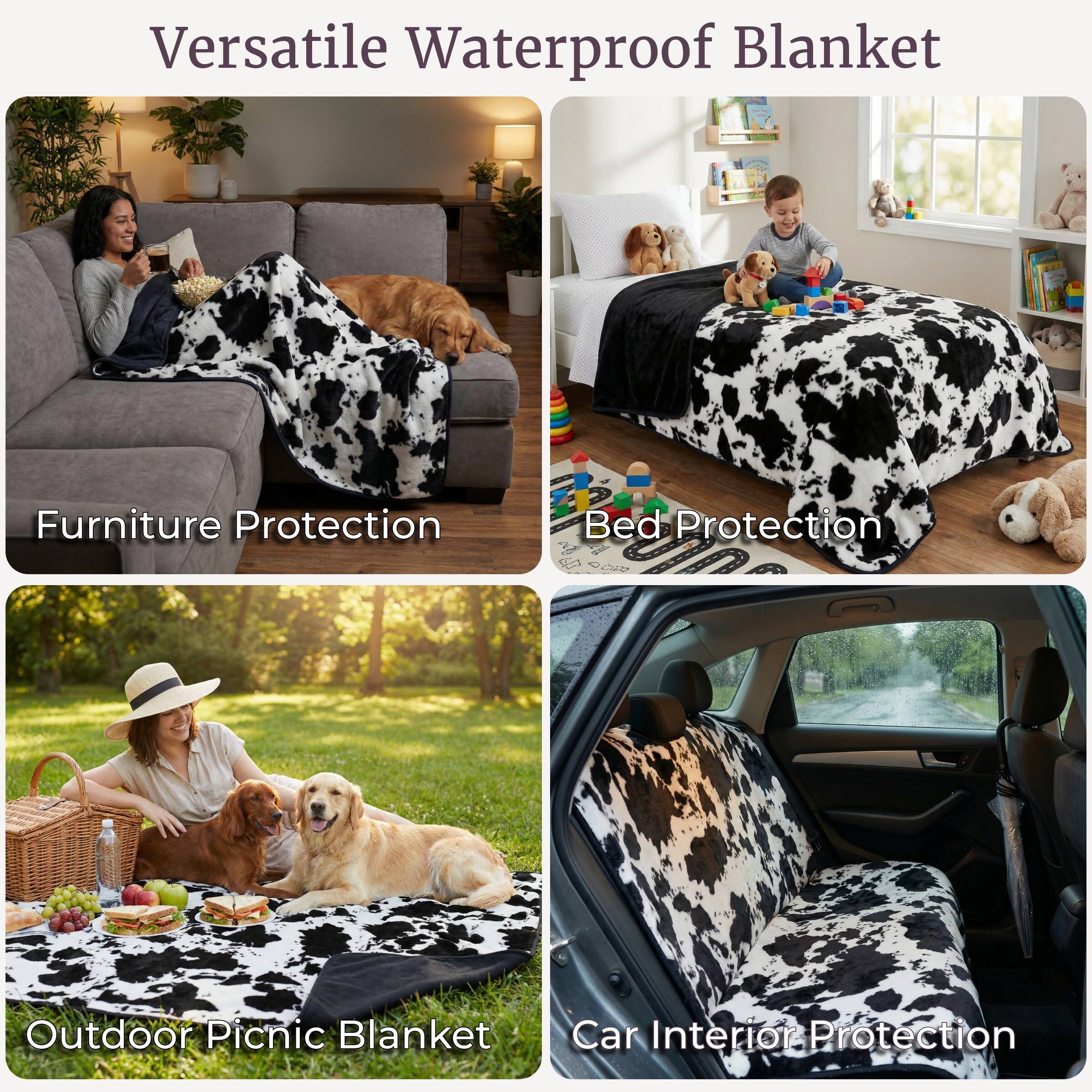 Versatile Waterproof Blanket

- Furniture Protection
- Bed Protection
- Outdoor Picnic Blanket
- Car Interior Protection