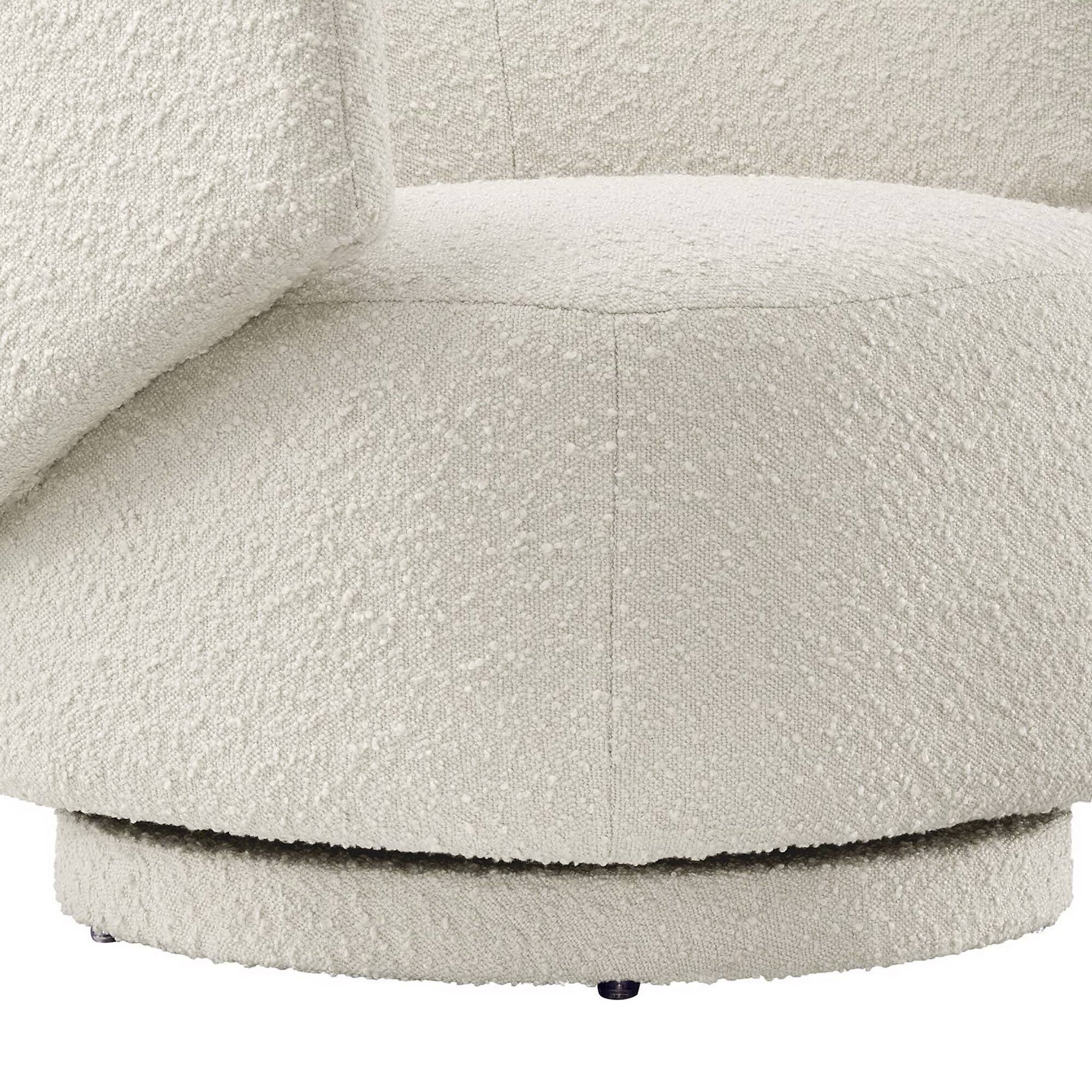 Alt View 5. Modway - Celestia Boucle Fabric Swivel Chair by Modway - Ivory.
