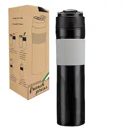 Dapper Styles - 2in1 Travel Press Coffee Maker Portable 11. Tumbler For Ground & Tea Leaves; Iced Cold Brew Mug Trips Campi - Default