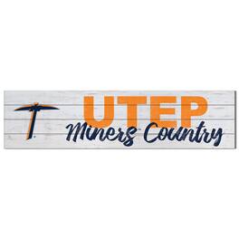 Jardine - UTEP Miners 40'' x 10'' Logo Sign - White