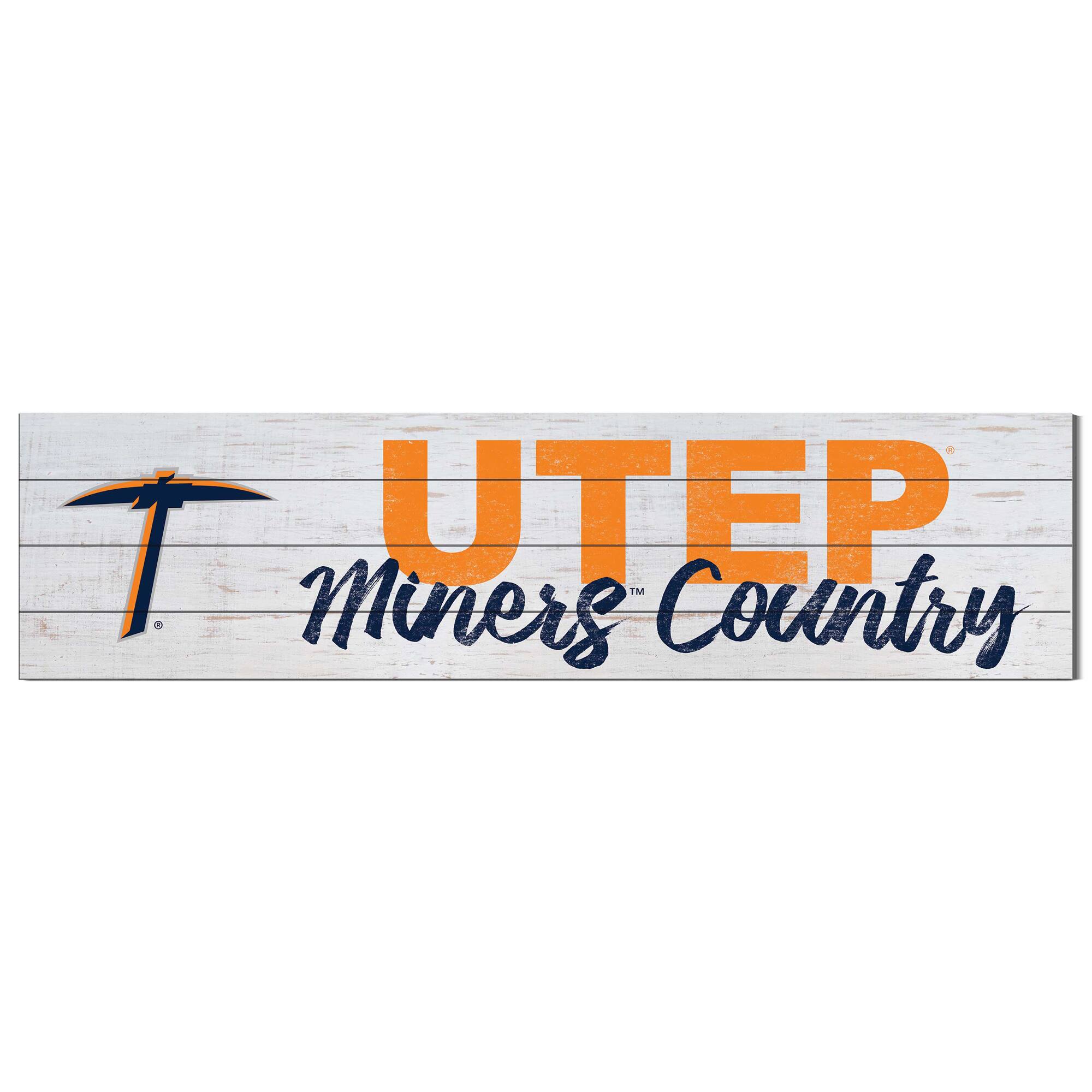 UTEP Miners 40'' x 10'' Logo Sign