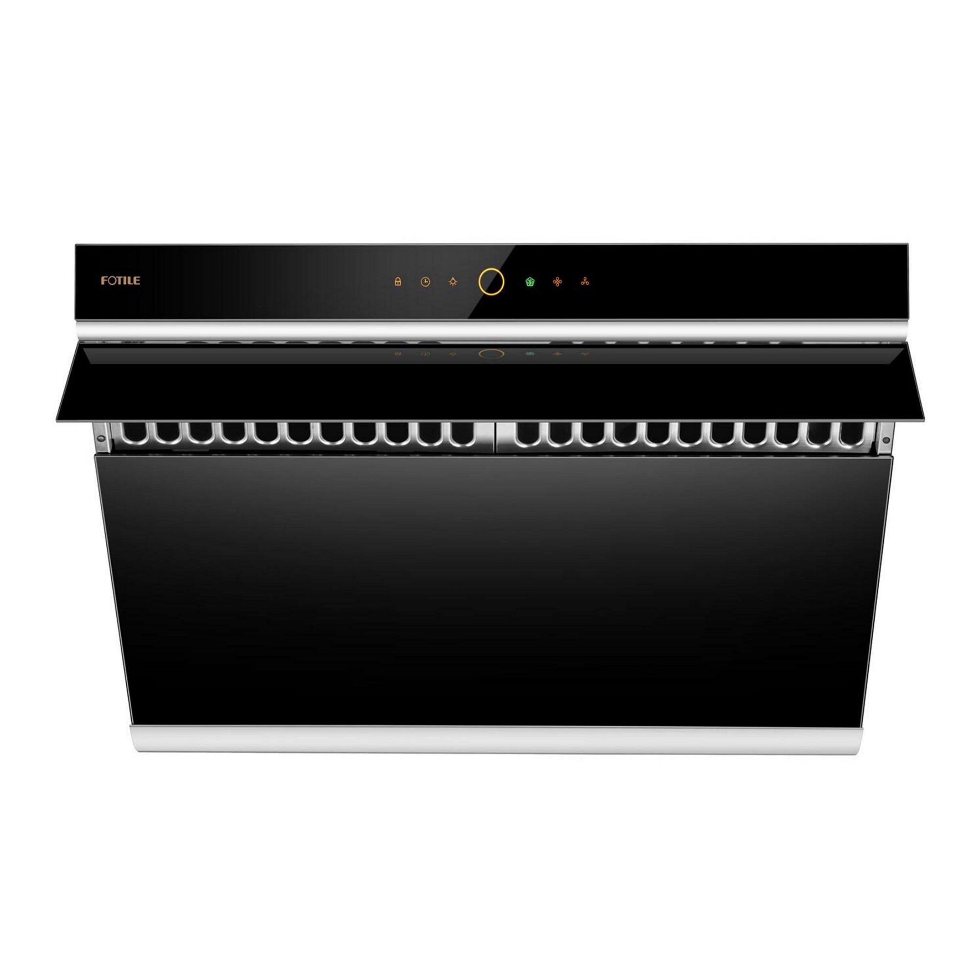 Angle. FOTILE - FOTILE 30" 1000CFM Under Cabinet|Wall Mount Range Hood in Black Tempered Glass - Black.