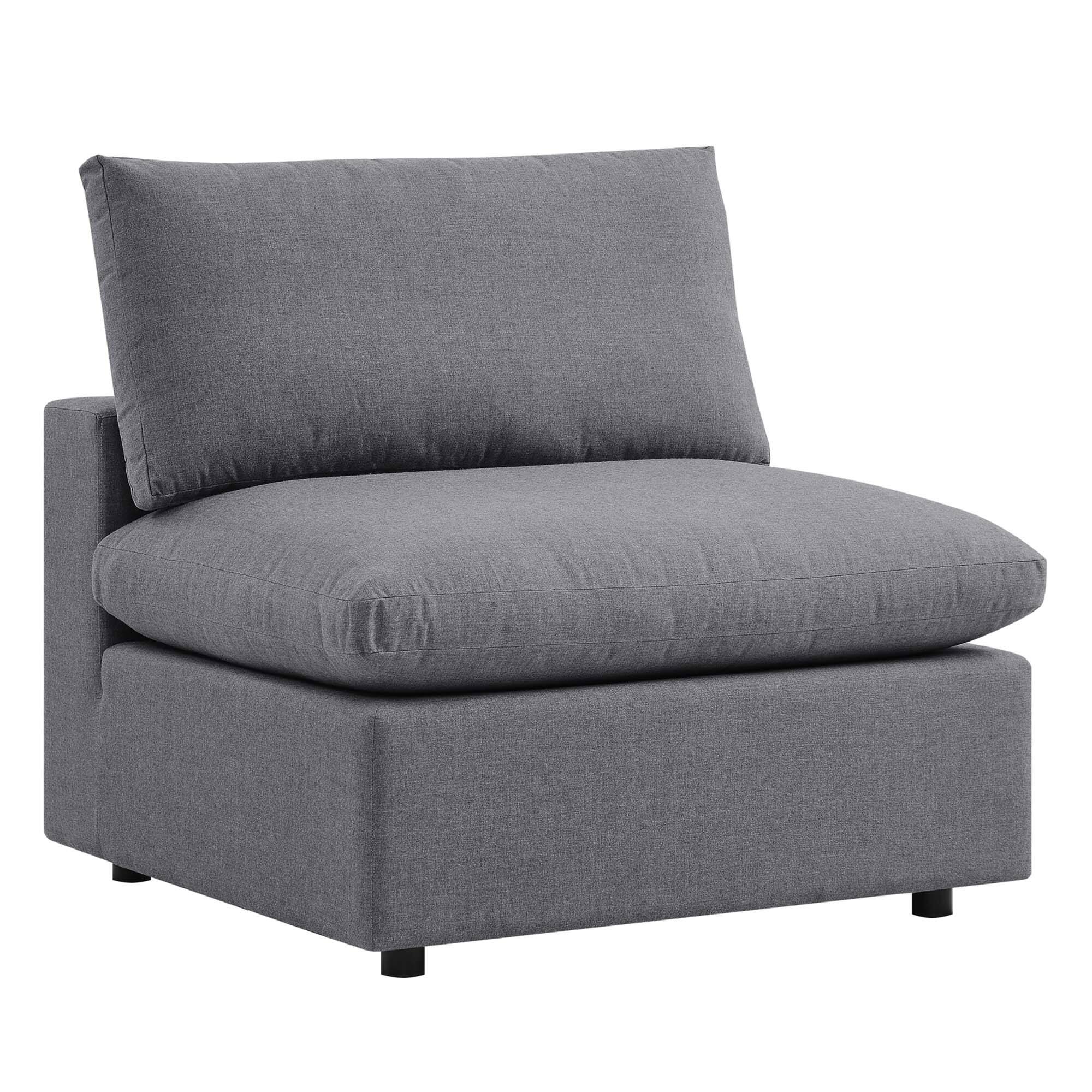 Angle. Modway - Commix Sunbrella® Outdoor Patio Armless Chair by Modway - Gray.