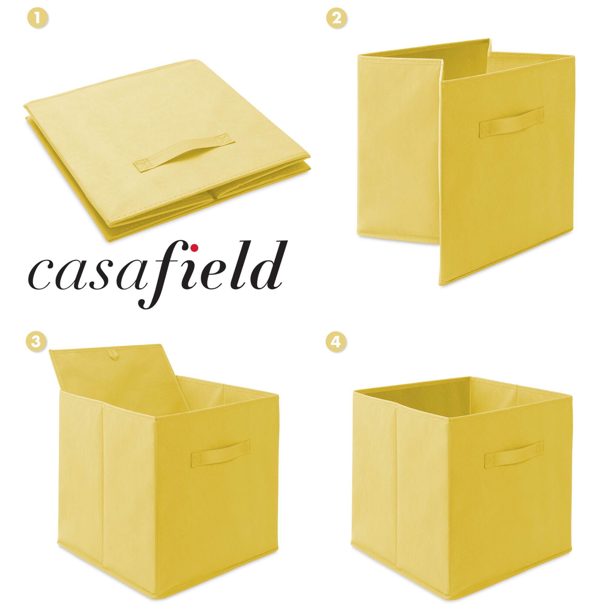Alt View 5. Casafield - (Set of 6) Collapsible Fabric Cubes - Storage Bins - Yellow.