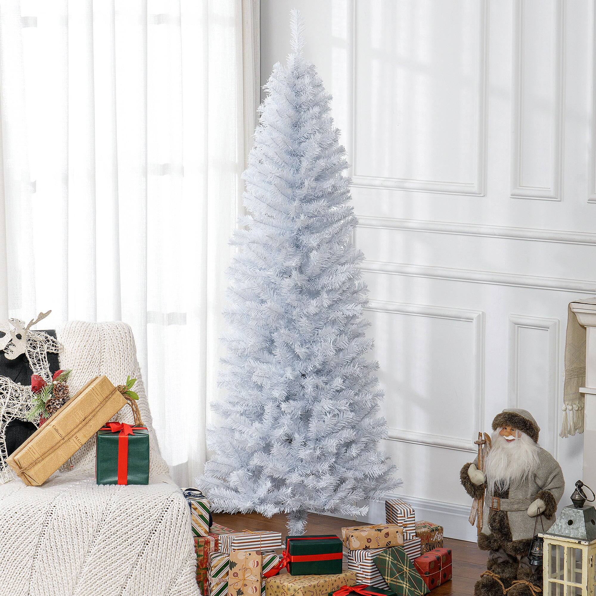 Alt View 4. Hivvago - 6ft Pencil Christmas Tree - White.