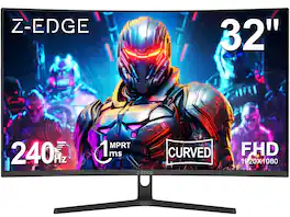Z Z-Edge - UG32P 32" 1080P Curved Gaming Monitor, 240Hz, 1ms, HDR10, FreeSync Compatible, HDMI x 2, DP x 1 - Black