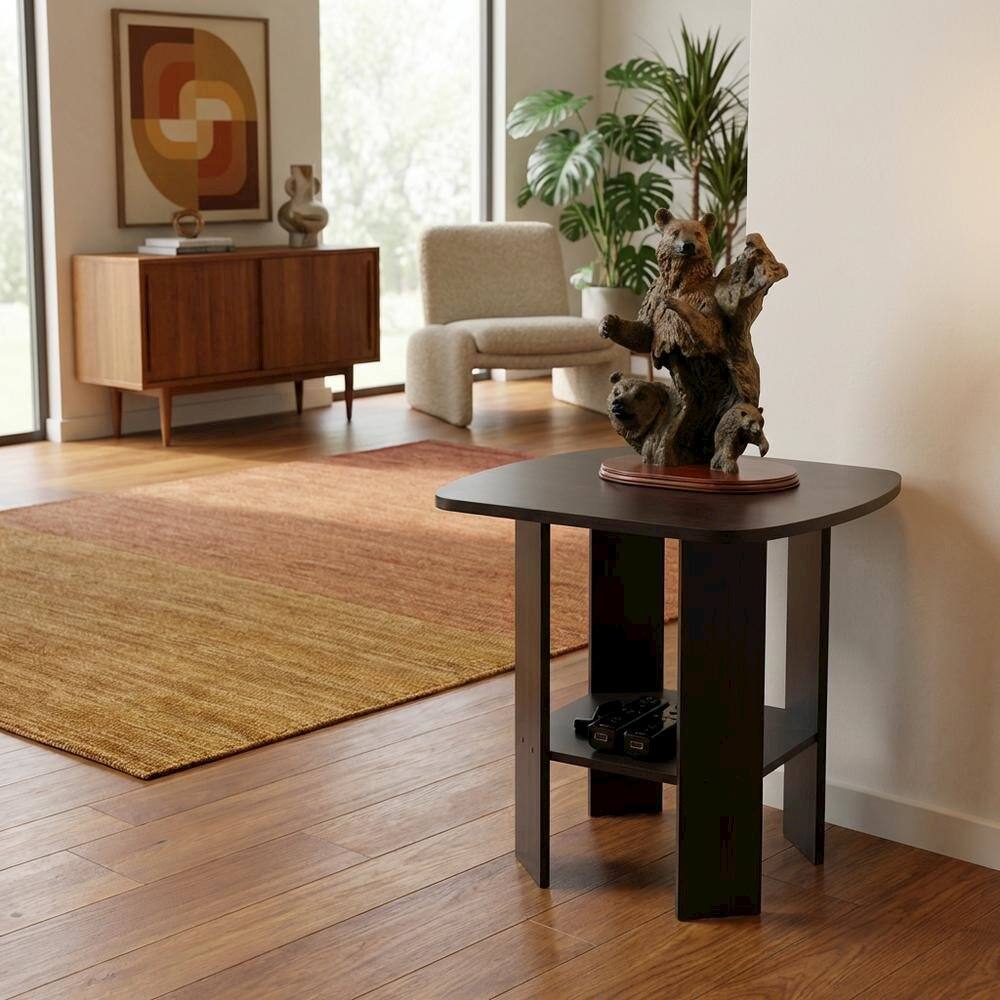 Left. FurniFact - FurniFact End Side Table, Quality Build, Durable Wood Frame - Espresso - Espresso.