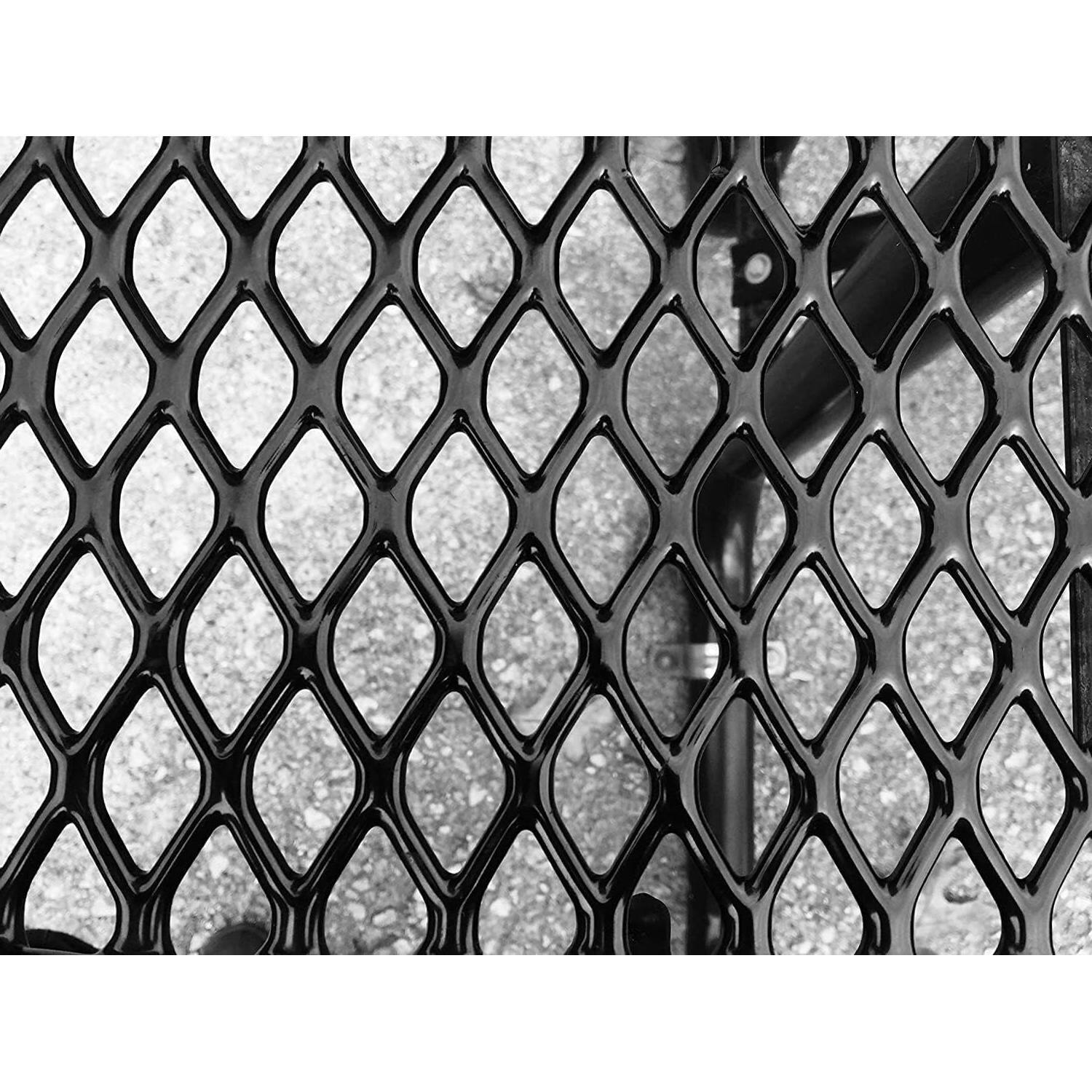 Back. Hivvago - Heavy Duty Steel Metal Round Picnic Table w/ 4 Benches Outdoor Patio Dining Set - Black.