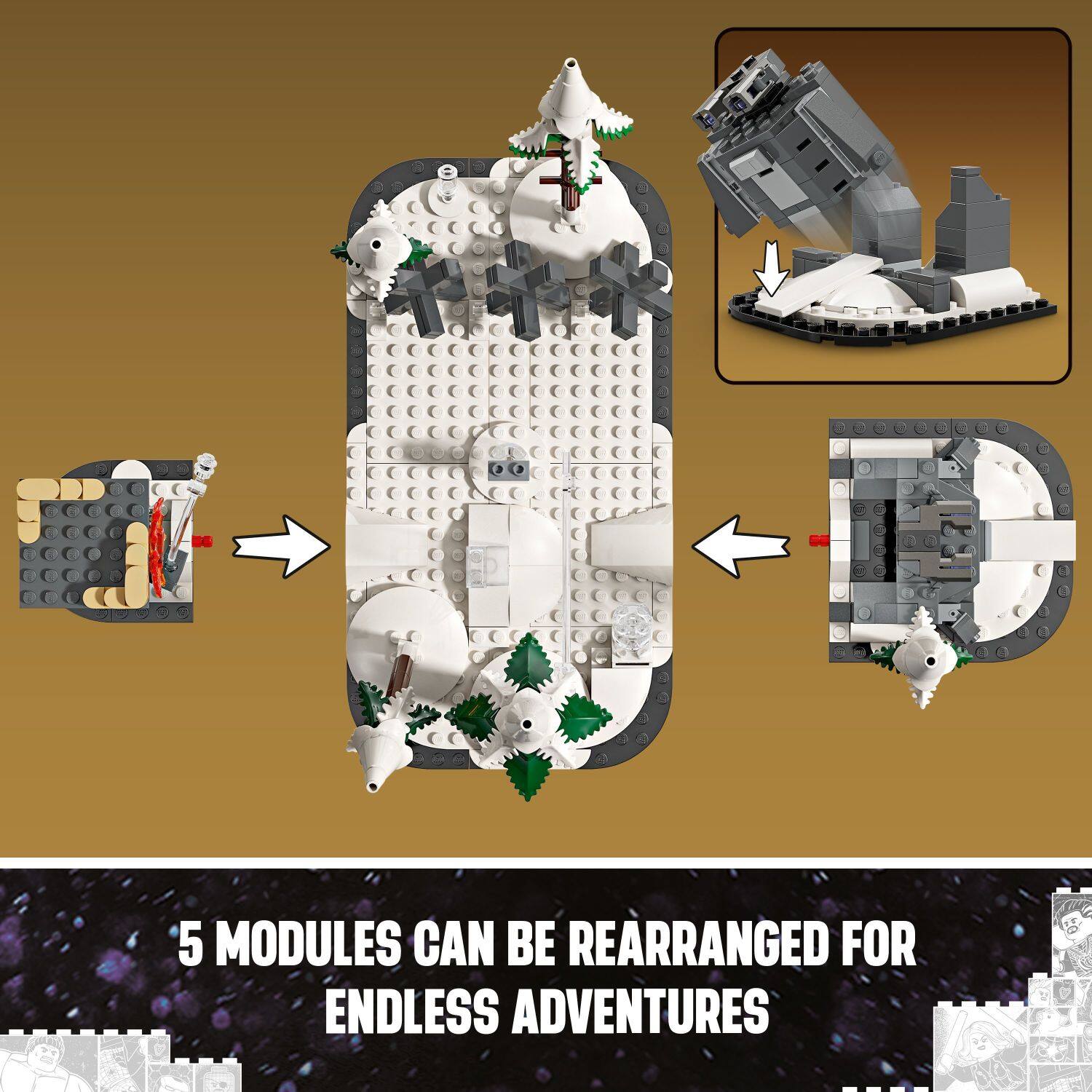 "5 modules can be rearranged for endless adventures."
