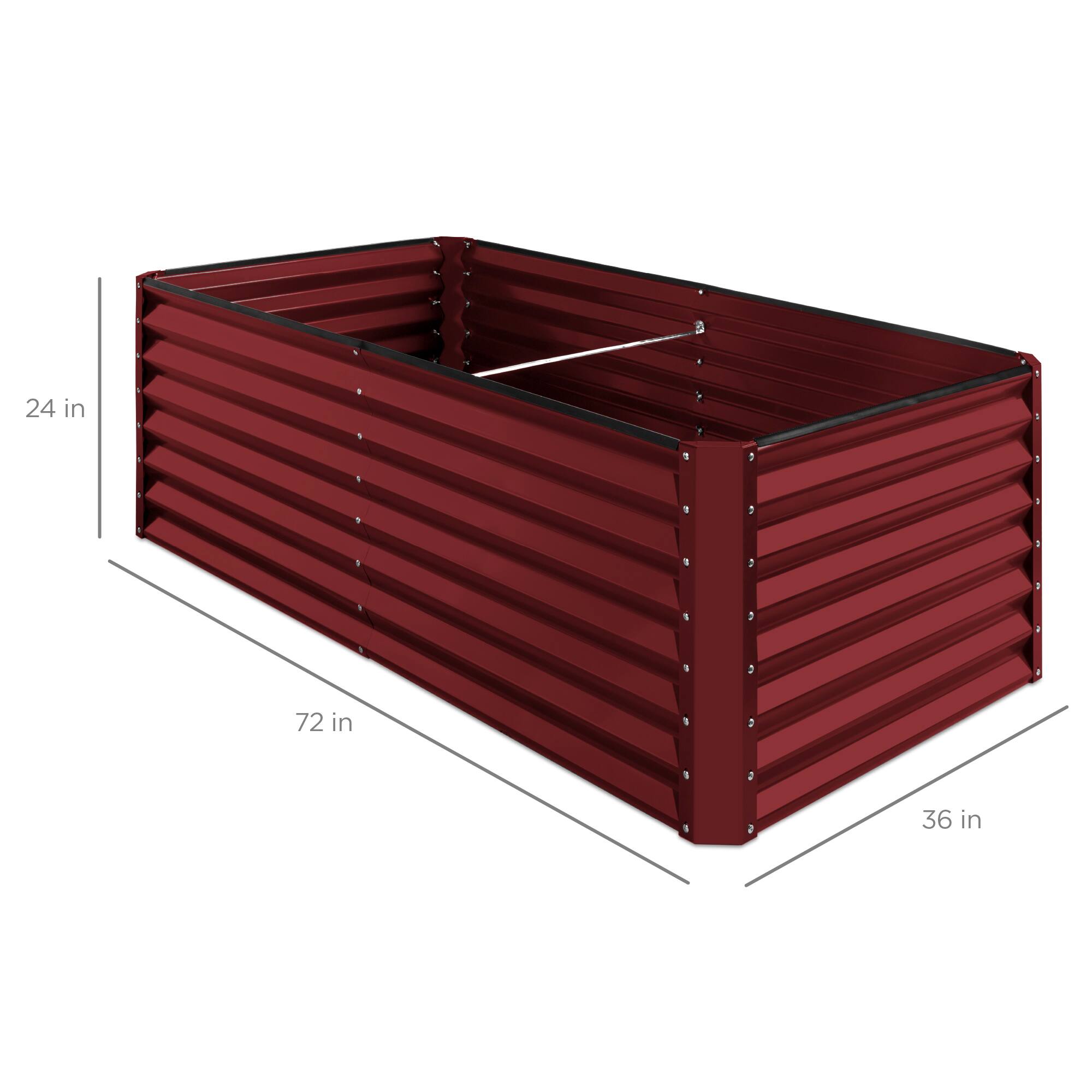 Alt View 6. Best Choice Products - Best Choice Products 6x3x2ft Outdoor Metal Raised Garden Bed for Vegetables Flowers Herbs - Royal Red - Royal Red.