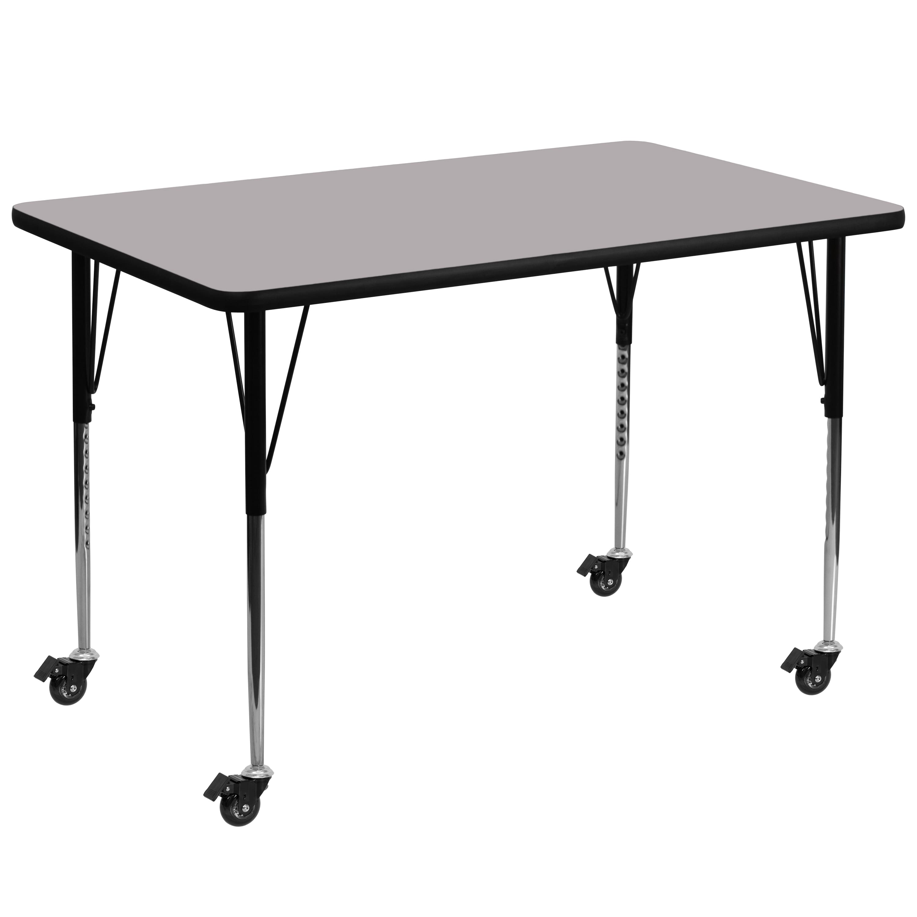 Flash Furniture - Wren Mobile 36''W x 72''L Rectangular Grey Thermal Laminate Activity Table - Standard Height Adjustable Legs - Gray price history on PriceWatchPro
