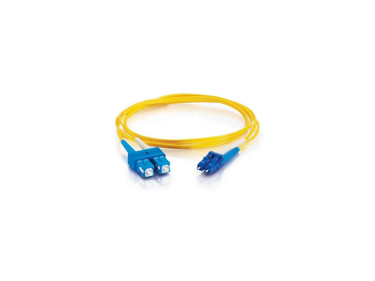 Cables to Go - C2G 28523 OS2 Fiber Optic Cable - LC-SC 9/125 Duplex Single-Mode PVC Fiber Cable, Yellow (32.8 Feet, 10 Meters)