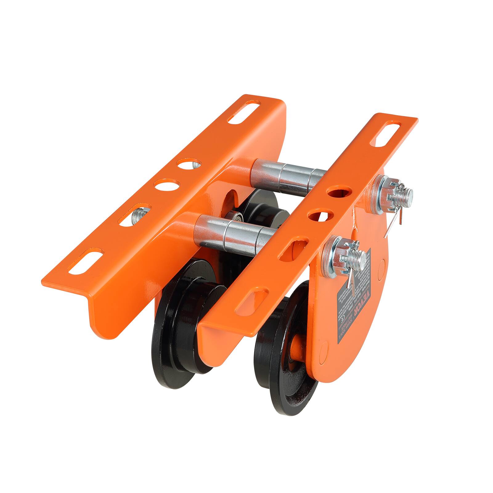 Alt View 5. VEVOR - Electric Hoist Manual Trolley, 2200 lbs/1 Ton Capacity for PA200 PA250 PA300 PA400 PA500, Push Beam Trolley - Orange.