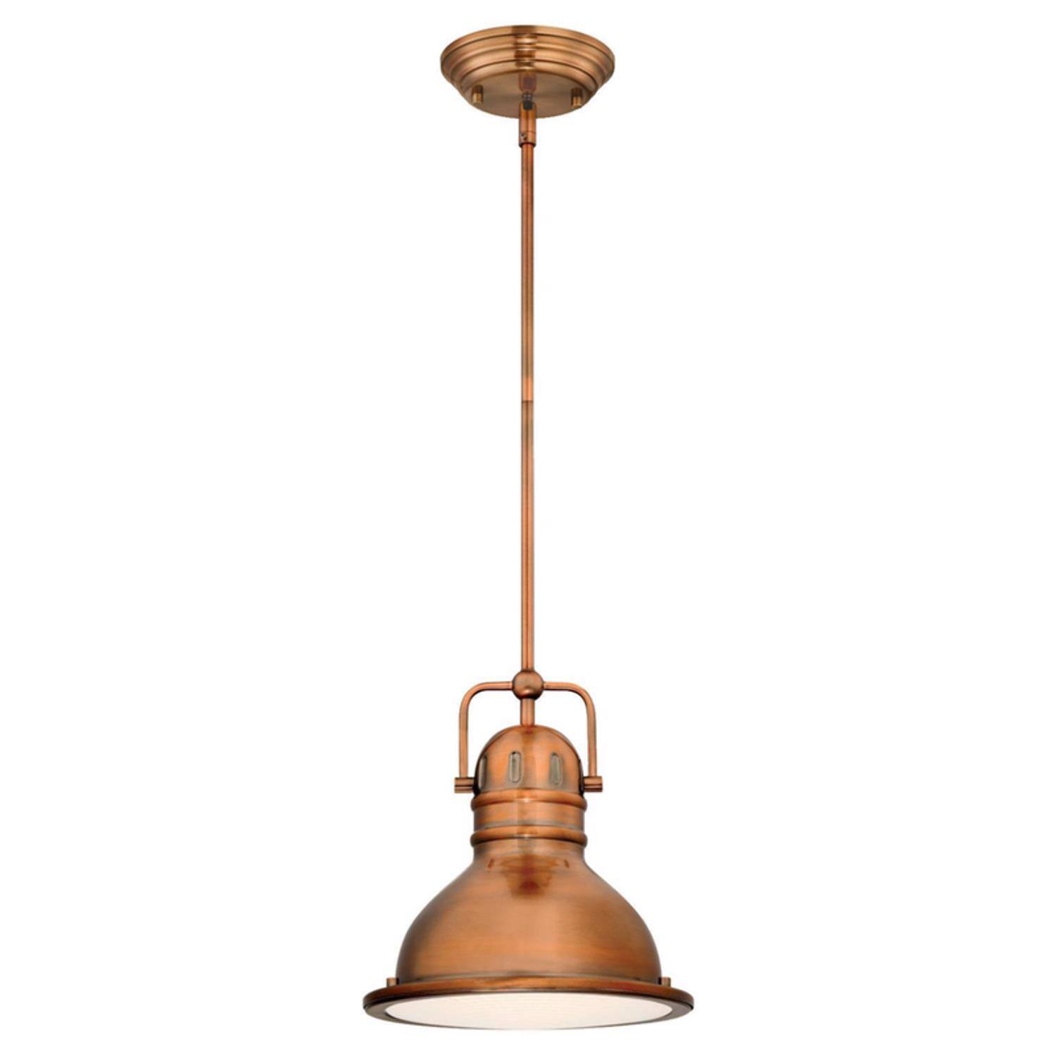 Front. Westinghouse - Westinghouse Boswell Washed Copper 1 lights Mini Pendant Light.