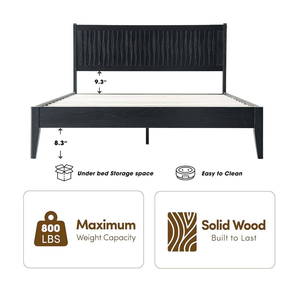 9.3" 8.3" Under bed Storage space Easy to Clean 800 Maximum LBS Weight Capacity Solid Wood Built to Last