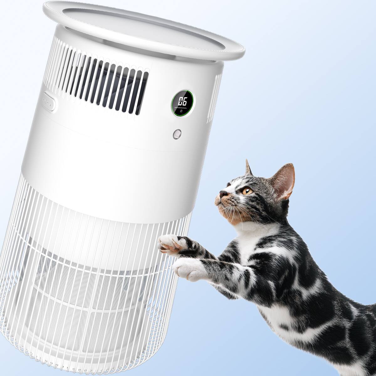 Alt View 5. Airdog - Airdog P50 Air Purifiers for Home Pets, Covers Up to 1290 Sq. Ft with Washable Filters TPA Halo Tech for Pet Hair, Odors - White.