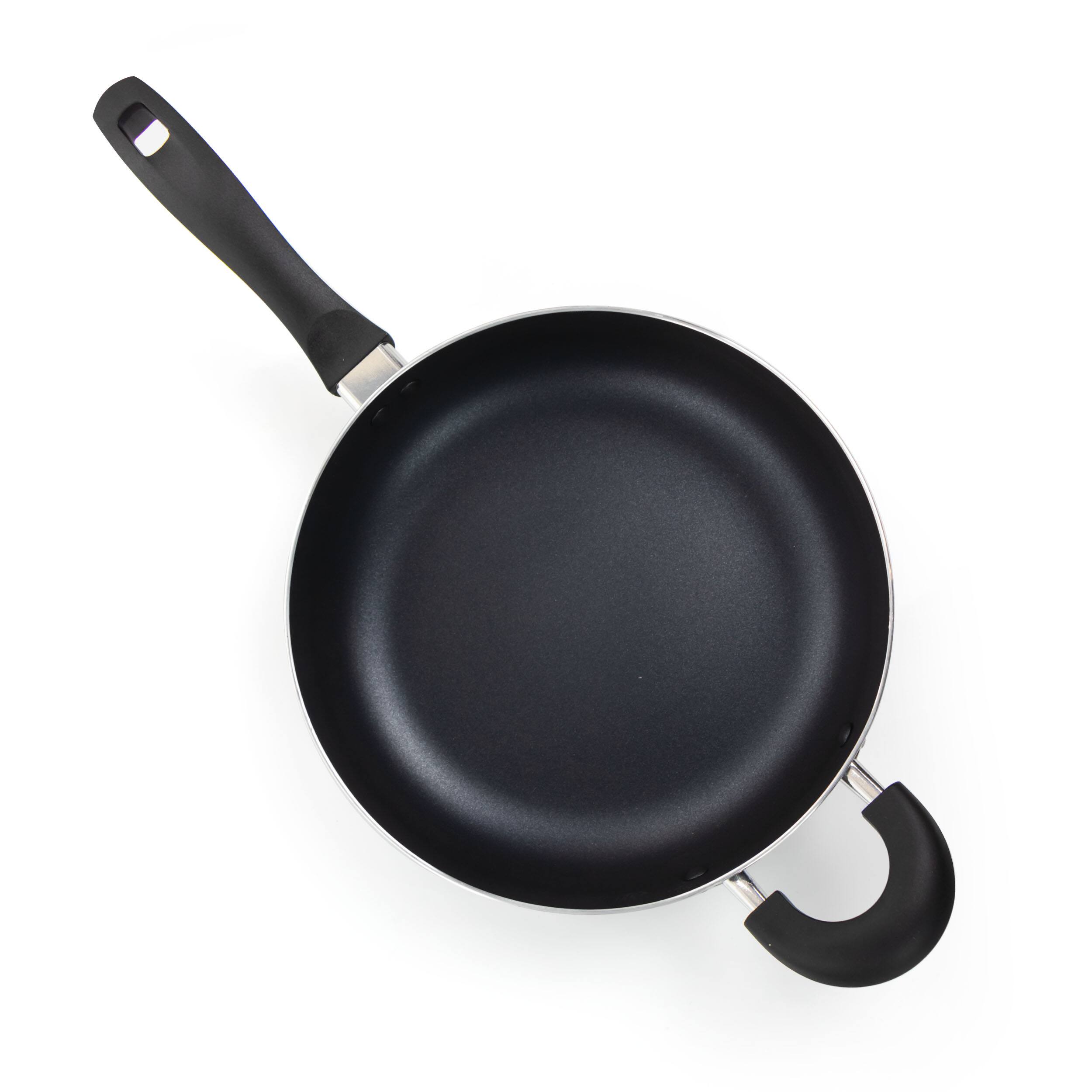 Alt View 5. Oster - Oster Clairborne 10.25 Inch Aluminum Sauté Pan with Lid in Charcoal Grey - Charcoal.