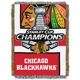 Northwest - Chicago Blackhawks 2015 NHL Stanley Cup Champs 48x60 Woven Tapestry Blanket Throw - Multi