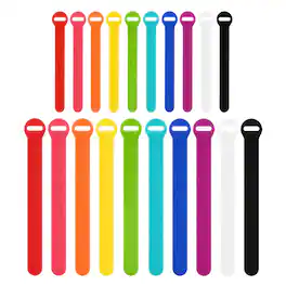 Grizzly Supply - 5", 8" Hook and Loop Cable Tie 20/pk - Assorted Colors